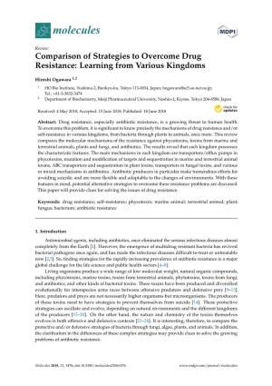 Comparison of Strategies to Overcome Drug Resistance: Learning from Various Kingdoms