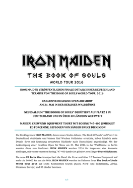 Iron Maiden Veröffentlichen Termine Von the Book