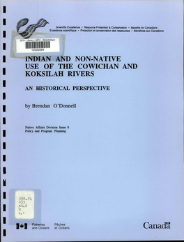 Indian and Non-Native Use of the Cowichan and Koksilah Rivers An