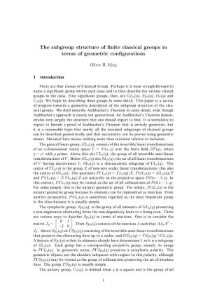 The Subgroup Structure of Finite Classical Groups in Terms Of