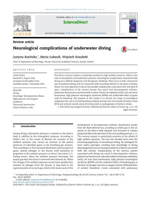 Neurological Complications of Underwater Diving