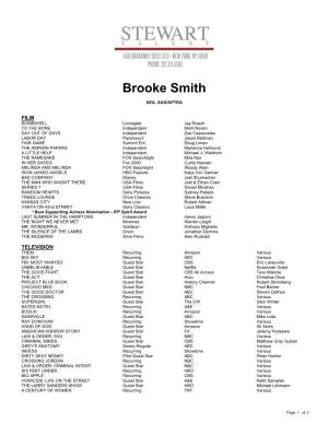 Brooke Smith Theatrical Resume