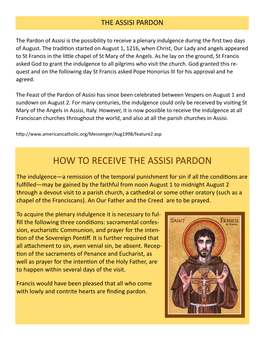 How to Receive the Assisi Pardon