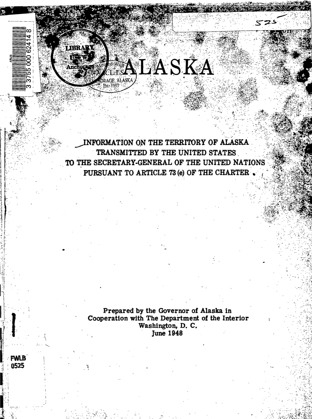 J:Nrormation on the TERRITORY of ALASKA