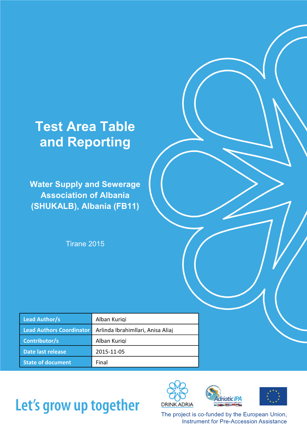 Test Area Table and Reporting