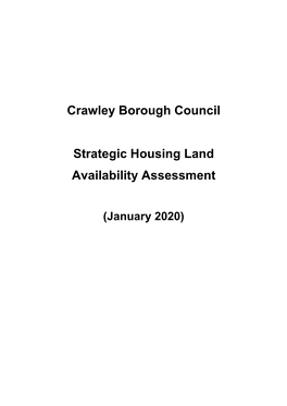 Crawley Borough Council Strategic Housing Land Availability
