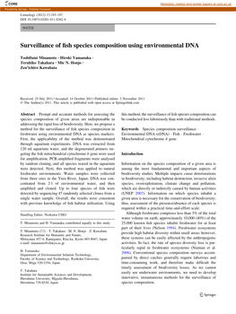 Surveillance of Fish Species Composition Using Environmental