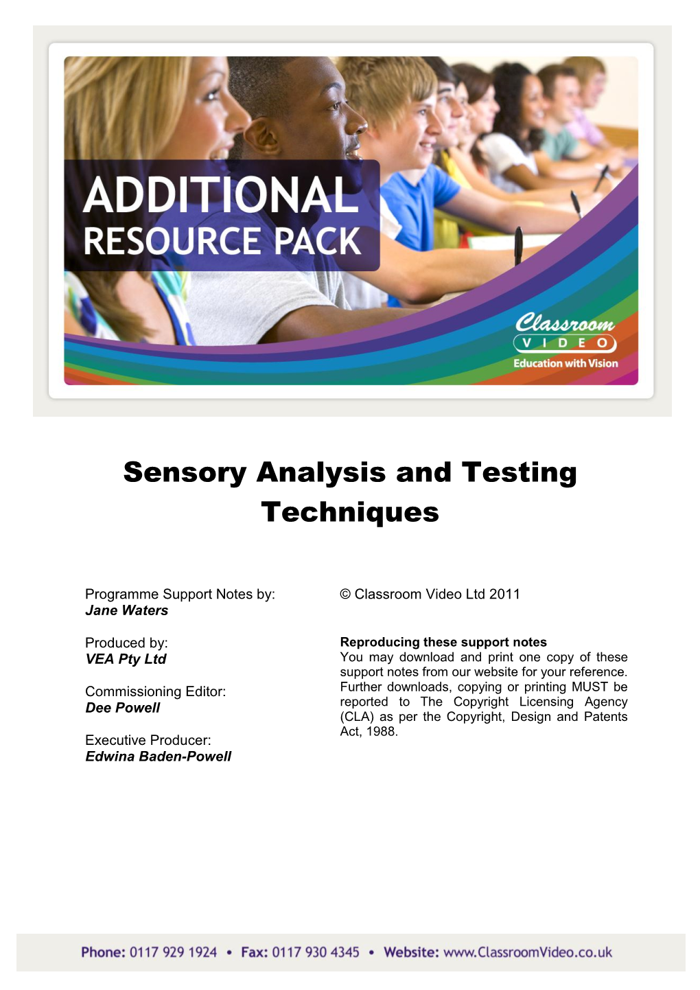 Sensory Analysis and Testing Techniques DocsLib