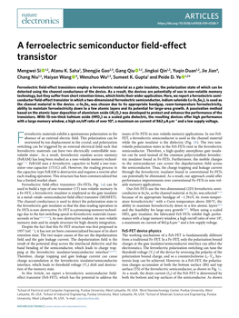 A Ferroelectric Semiconductor Field-Effect Transistor