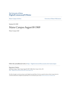 Maine Campus August 08 1969 Maine Campus Staff
