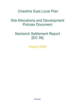 Nantwich Settlement Report [ED 38]