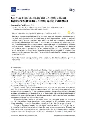 How the Skin Thickness and Thermal Contact Resistance Influence