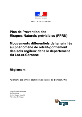 Plan De Prévention Des Risques Naturels Prévisibles (PPRN)