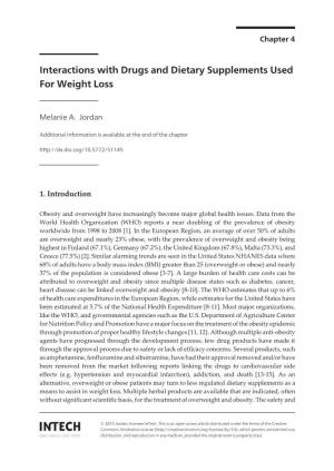 Interactions with Drugs and Dietary Supplements Used for Weight Loss