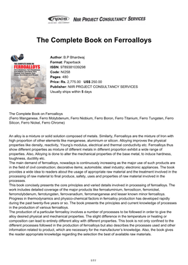 The Complete Book on Ferroalloys