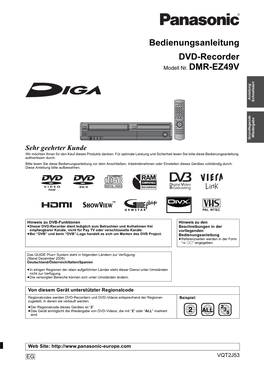 Bedienungsanleitung DVD-Recorder Modell Nr
