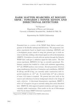 Dark Matter Searches at Boulby Mine - Towards 1 Tonne Xenon and Directional Detectors