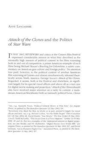 Attack of the Clones and the Politics of Star Wars
