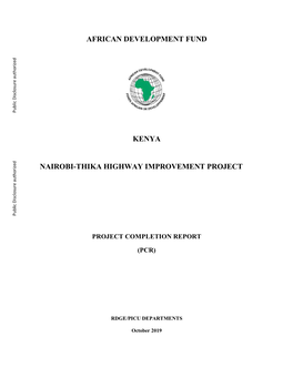 African Development Fund Kenya Nairobi-Thika Highway Improvement