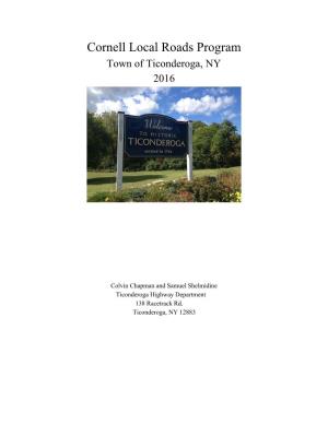 Cornell Local Roads Program Town of Ticonderoga, NY 2016