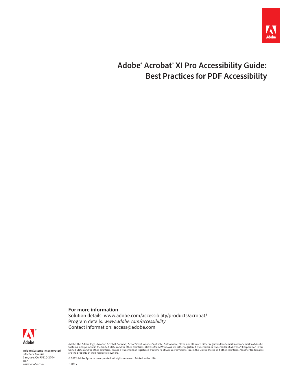 Adobe Acrobat XI Pro Accessibility Guide: Best Practices for PDF