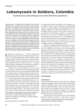 Lobomycosis in Soldiers, Colombia Claudia M