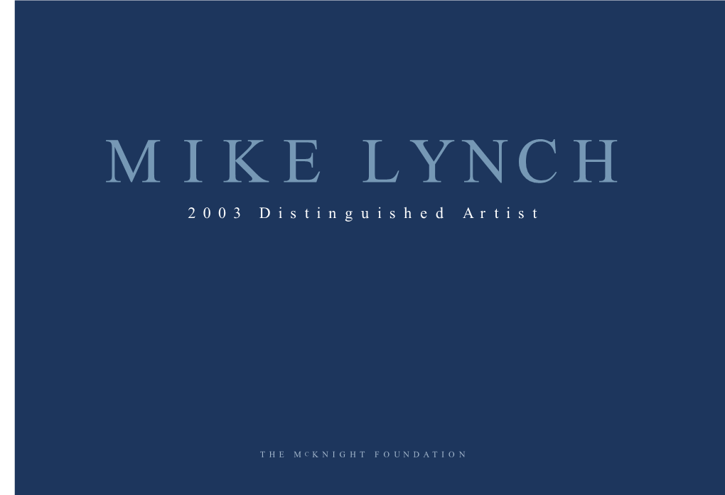 MIKE LYNCH 2003 Distinguished Artist