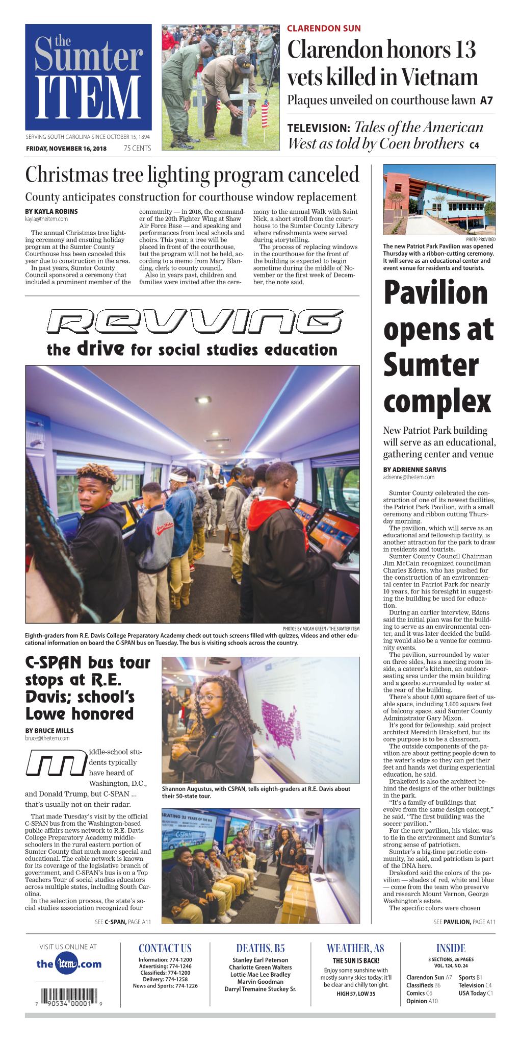 Pavilion Opens at Sumter Complex