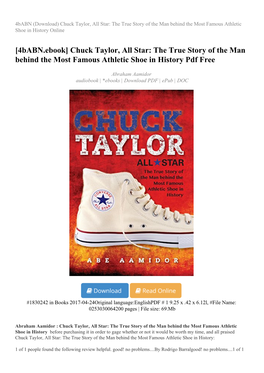 Chuck Taylor, All Star: the True Story of the Man Behind the Most Famous Athletic Shoe in History Online