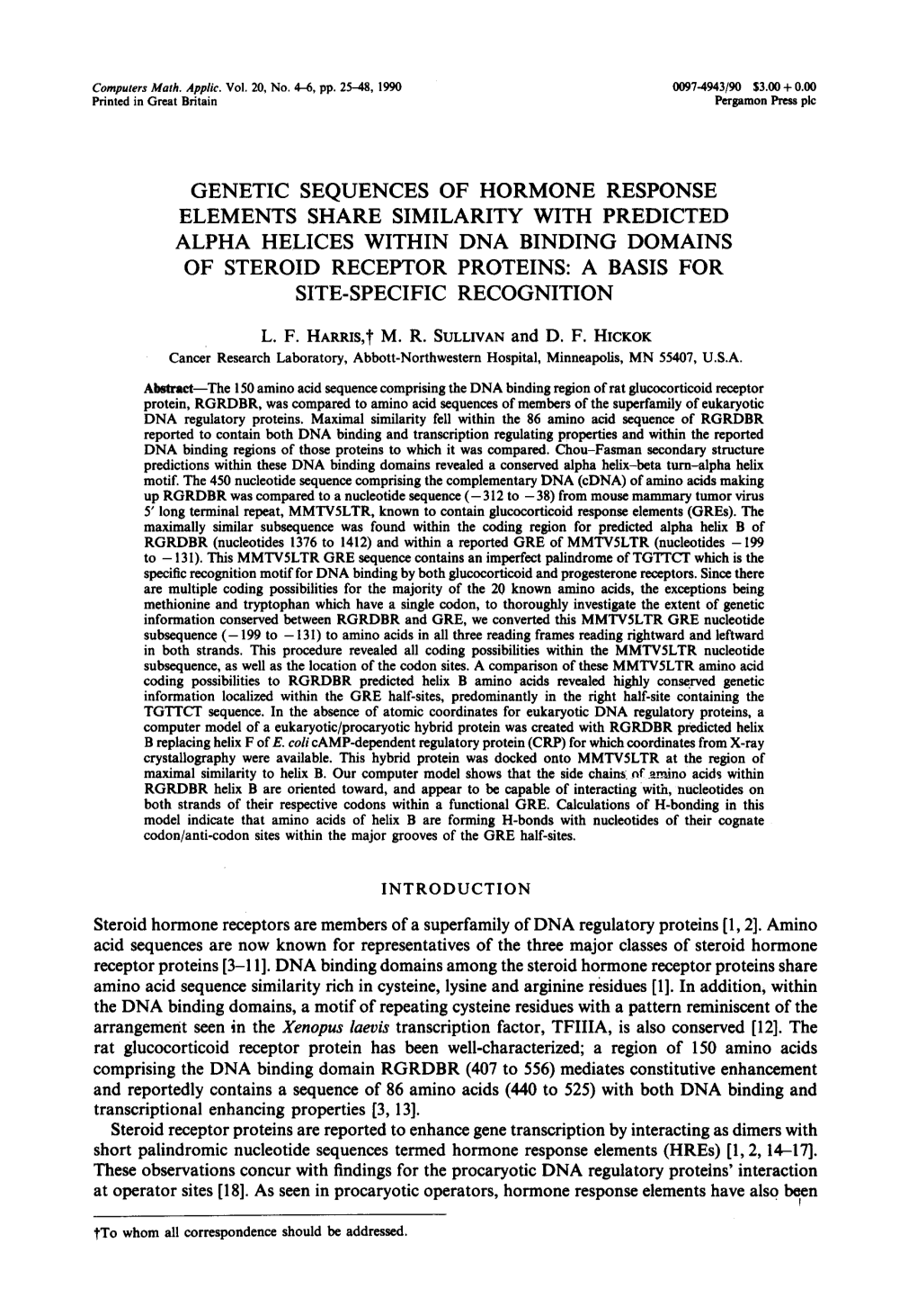 Genetic Sequences of Hormone Response