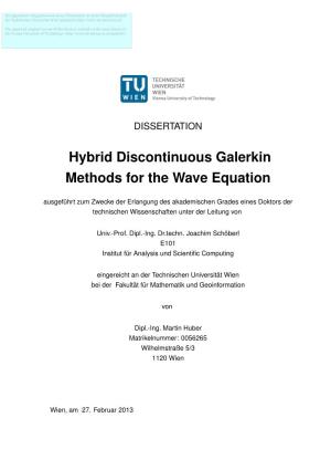 Hybrid Discontinuous Galerkin Methods for the Wave Equation