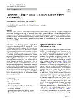 From Immune to Olfactory Expression: Neofunctionalization of Formyl Peptide Receptors