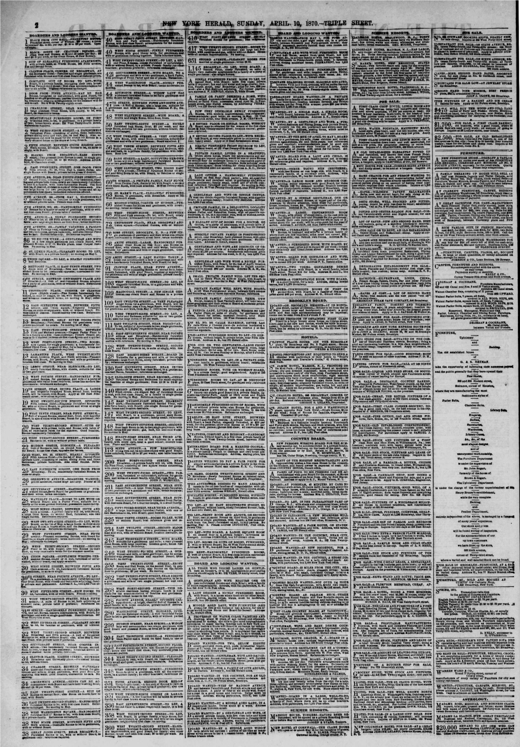 Ork Herald, Sunday, Acril 10, 1870..T-Biplb Sheet