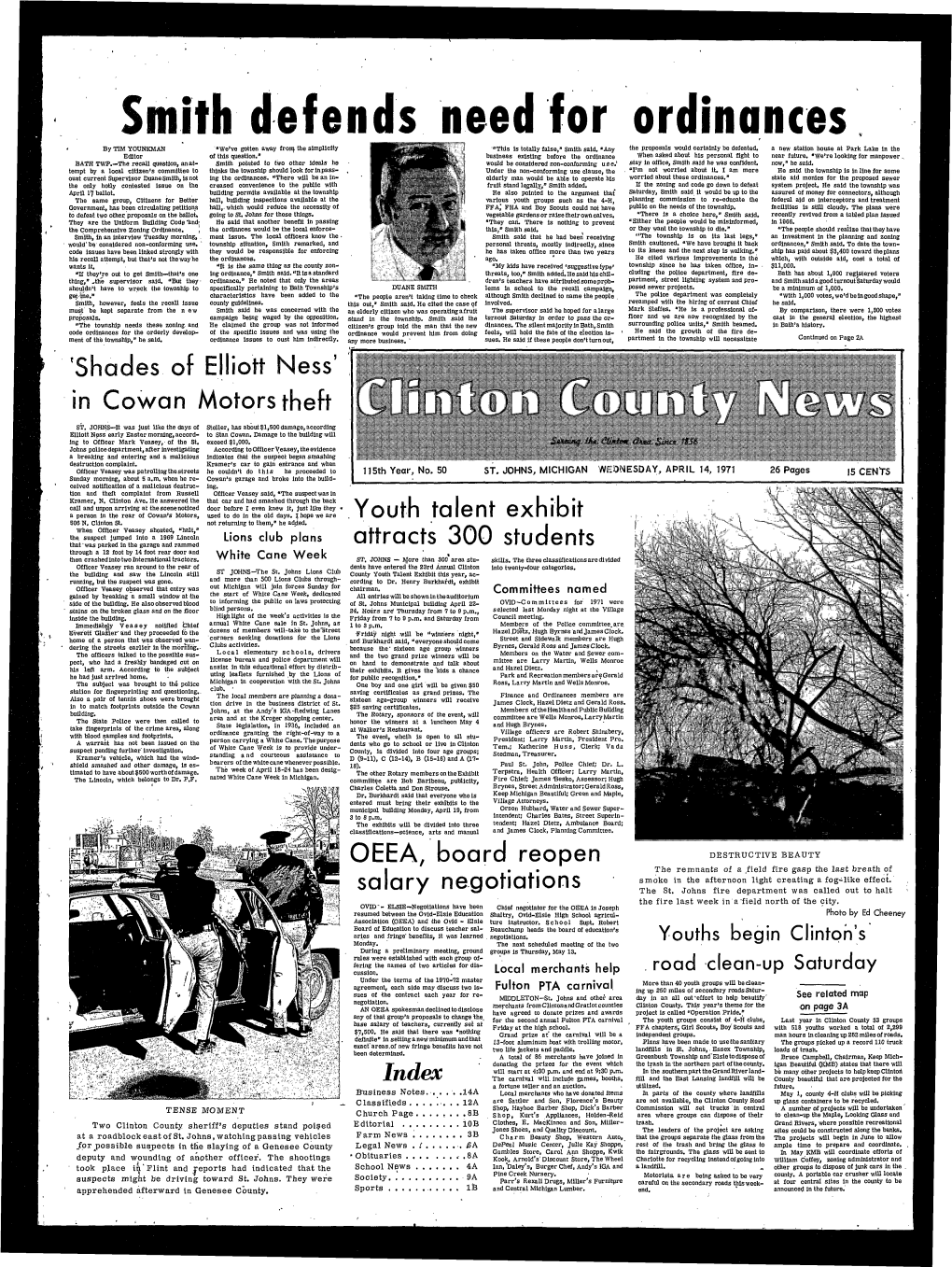 APRIL 14, 1971 26 Pages 15 CENYS Sunday Morning, About 5 A.M