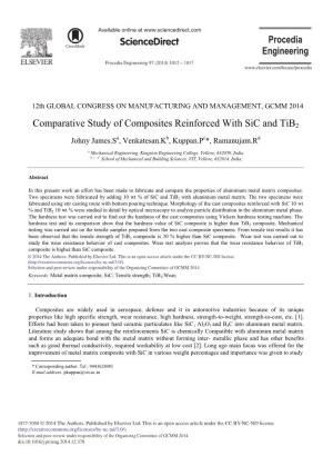 Comparative Study of Composites Reinforced with Sic and Tib2 Johny James.Sa, Venkatesan.Kb, Kuppan.Pc*, Ramanujam.Rd