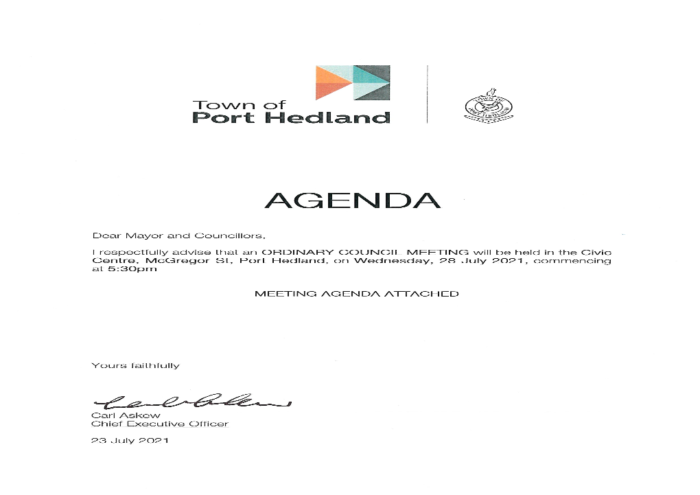 Agenda 28 July 2021