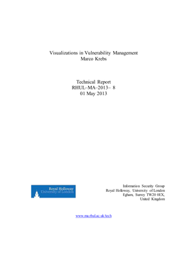 Visualizations in Vulnerability Management Marco Krebs
