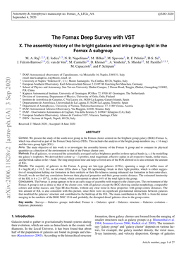The Fornax Deep Survey with VST. X. the Assembly History of the Bright