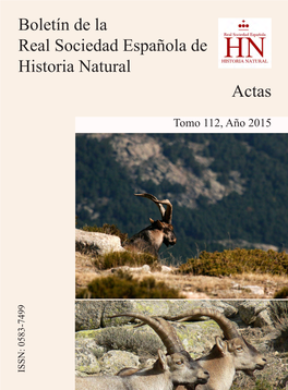 Boletín De La Real Sociedad Española De Historia Natural Actas