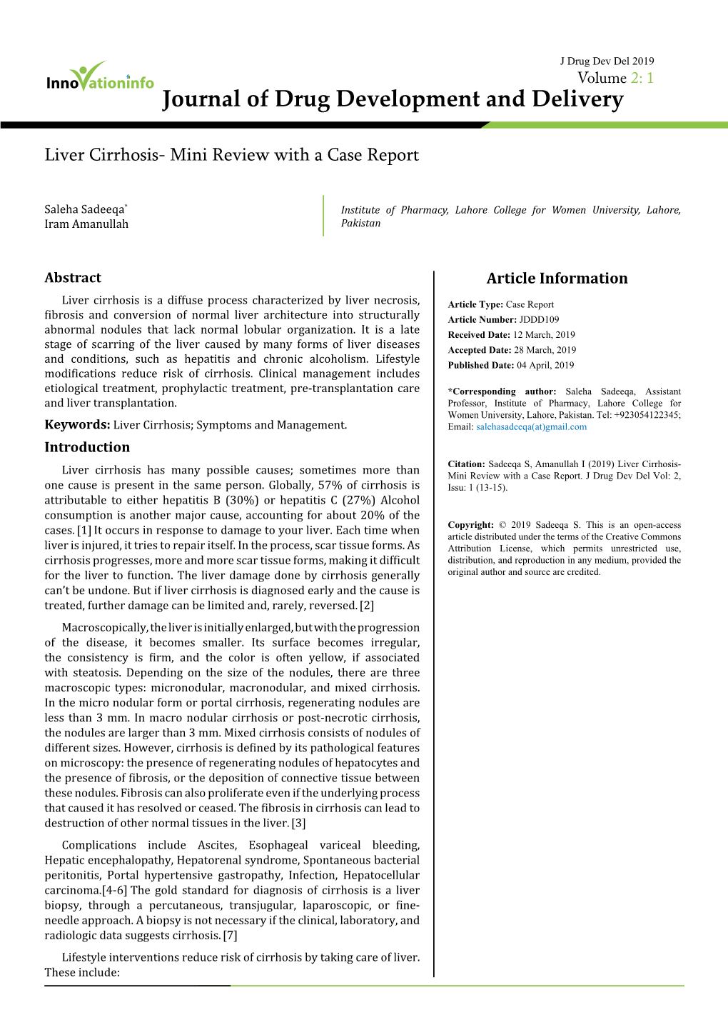 research article liver cirrhosis