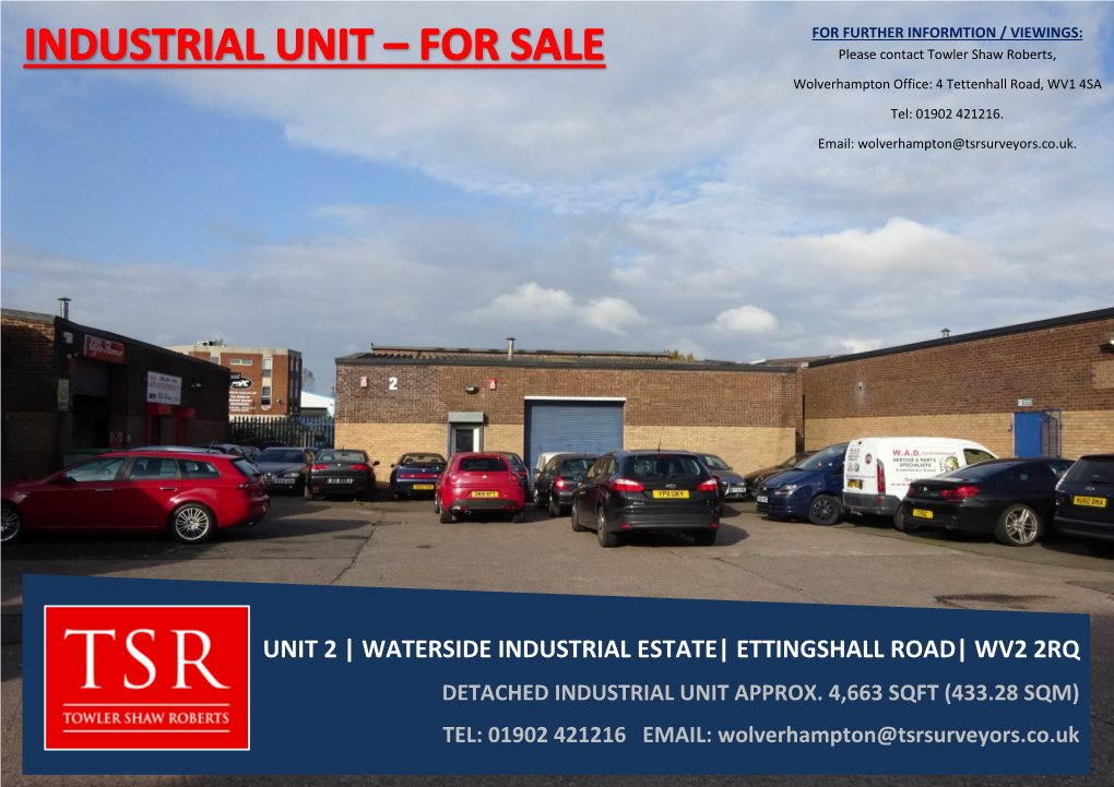 Unit 2 | Waterside Industrial Estate| Ettingshall Road| Wv2 2Rq Detached Industrial Unit Approx