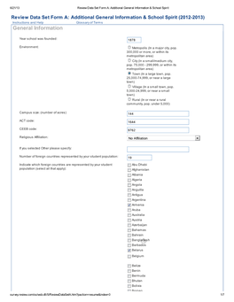 2012-2013) Instructions and Help Glossary of Terms General Information