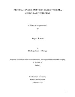 Protistan Species and Their Diversity from a Molecular Perspective