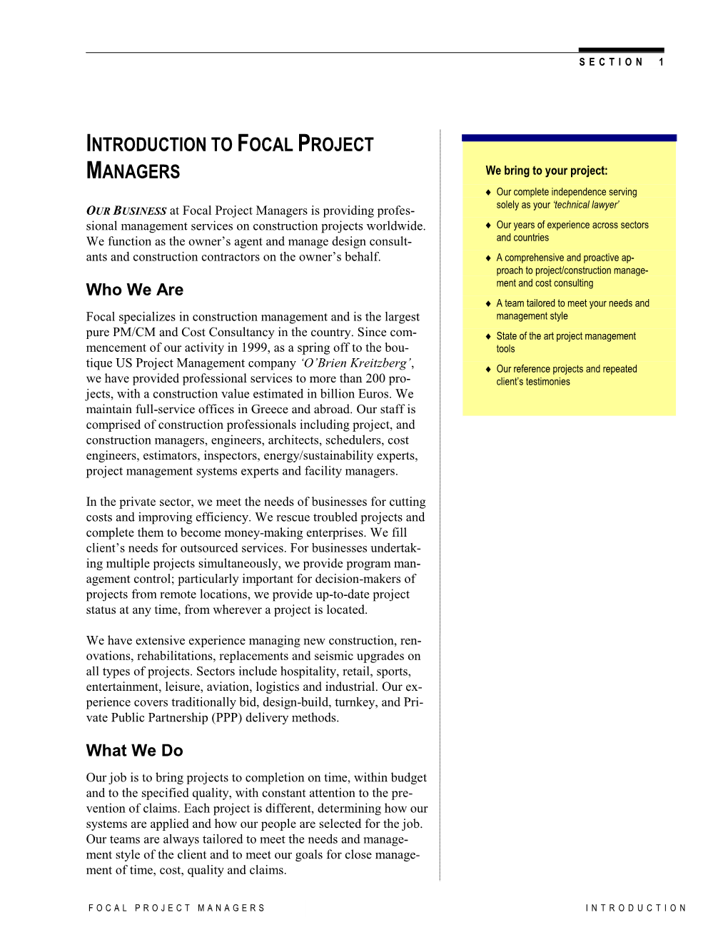 Introduction to Focal Project Managers