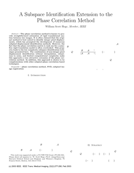 Subspace Identification Extension to the Phase Correlation Method