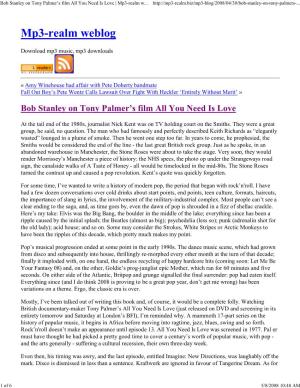 Bob Stanley on Tony Palmer™S Film All You Need Is Love | Mp3