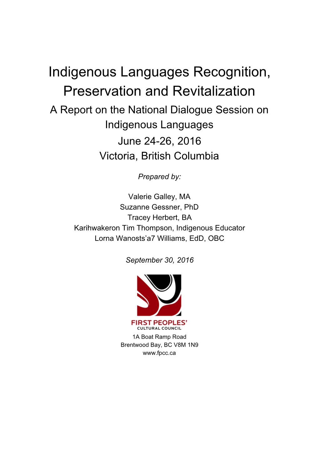 Indigenous Languages Recognition, Preservation And Revitalization - DocsLib