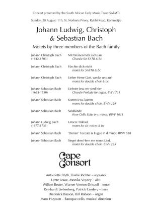 Johann Ludwig, Christoph & Sebastian Bach