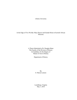 Mary Slessor and Gender Roles in Scottish African Missions