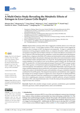 A Multi-Omics Study Revealing the Metabolic Effects of Estrogen in Liver Cancer Cells Hepg2